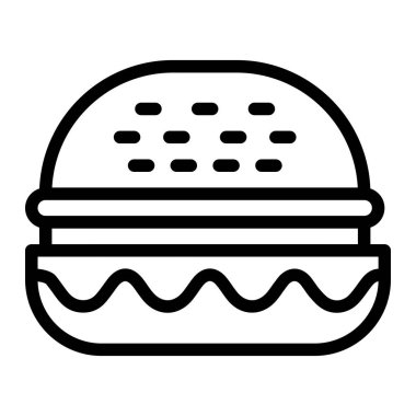 Hamburger Vektör Simgesi Tasarım Çizimi