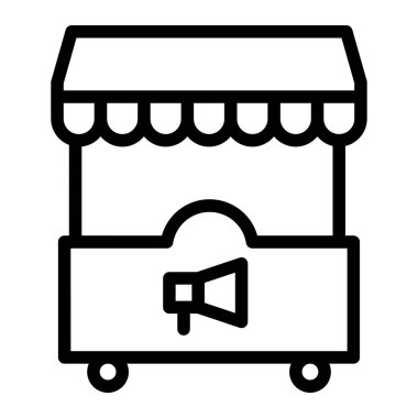 Booth Vektör Simgesi Tasarım İllüstrasyonu