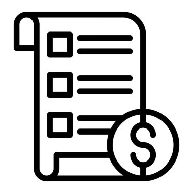 Fiyat Listesi Vektör Simgesi Tasarım İllüstrasyonu