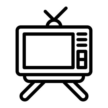 Televizyon Vektörü Simgesi Tasarım İllüstrasyonu