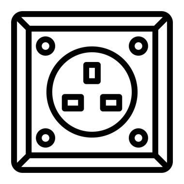 Güç soketi Vektör Simgesi Tasarım İllüstrasyonu