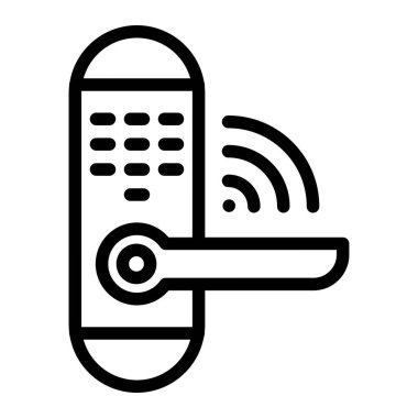 Akıllı kapı Vektör Simgesi Tasarım İllüstrasyonu