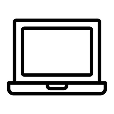 Laptop Vektör Simgesi Tasarım Çizimi