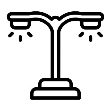 Sokak Işığı Vektör Simgesi Tasarımı Çizimi