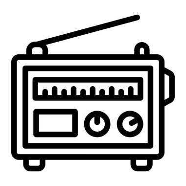 Radyo Vektörü Simgesi Tasarım İllüstrasyonu