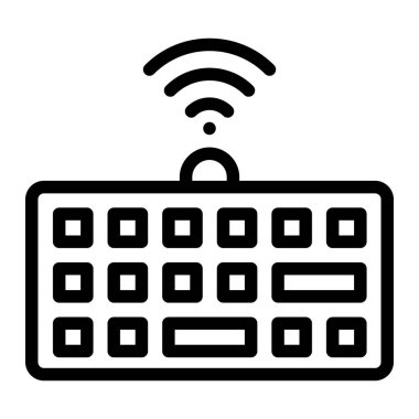 Kablosuz Klavye Vektör Simgesi Tasarım İllüstrasyonu