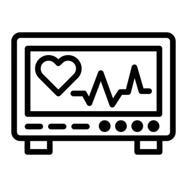 Kardiyogram Vektör Simgesi Tasarım İllüstrasyonu