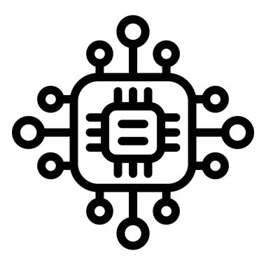 Mikroişlemci Vektör Simgesi Tasarım İllüstrasyonu