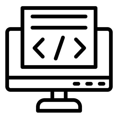 Kodlama Vektörü Simgesi Tasarım İllüstrasyonu