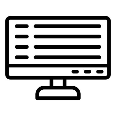 Monitör Vektör Simgesi Tasarım İllüstrasyonu