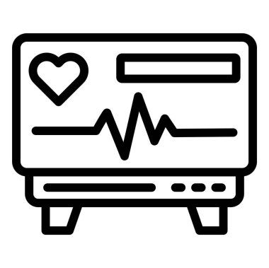 Kalp İzleme Vektörü Simgesi Tasarım İllüstrasyonu