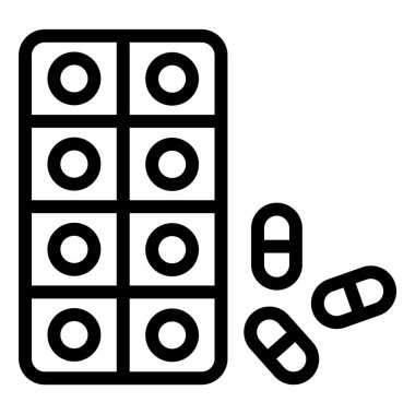 İlaç Vektörü Simgesi Tasarım İllüstrasyonu