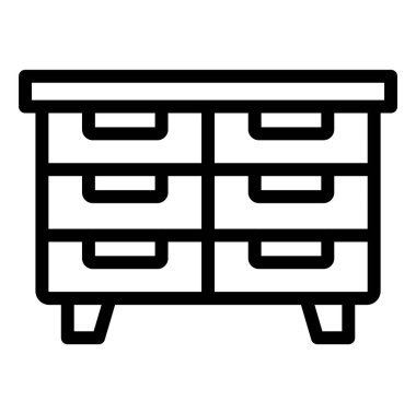 Çekmeceler Vektör Simgesi Tasarım Çizimi