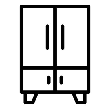 Dolap Vektörü Simgesi Tasarım İllüstrasyonu