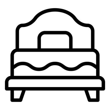 Tek Yatak Vektörü Simgesi Tasarım İllüstrasyonu