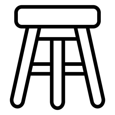 Bar Tabure Vektörü Simgesi Tasarım İllüstrasyonu