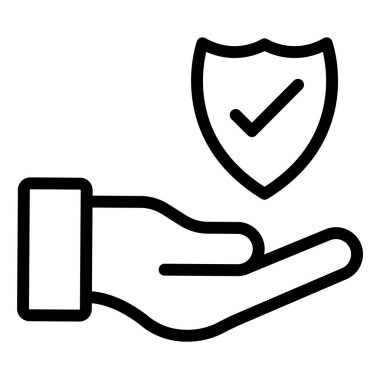 Sigorta Vektörü Simgesi Tasarım İllüstrasyonu