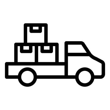 Teslimat Kamyonu Vektör Simgesi Tasarımı İllüstrasyonu