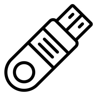 Flash Disk Vektörü Simge Tasarımı Çizimi