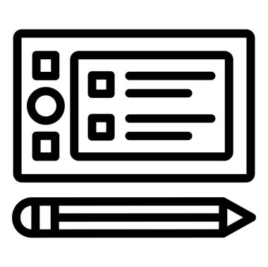 Grafik Tableti Vektör Simgesi Tasarım İllüstrasyonu