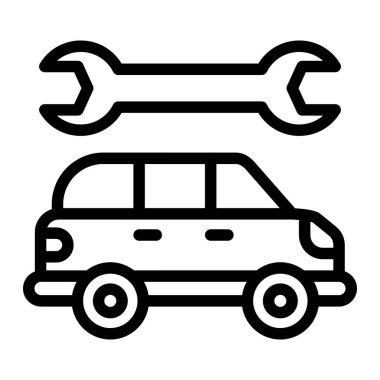 Otomobil servisi Vektör Simgesi Tasarım İllüstrasyonu