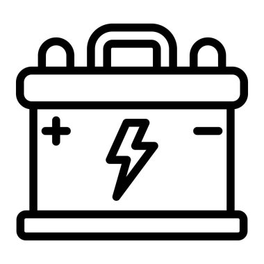 Pil Vektörü Simgesi Tasarım Çizimi