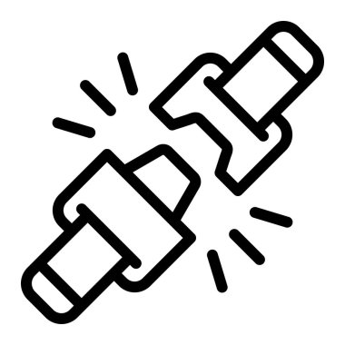 Koltuk kemeri Vektör Simgesi Tasarım İllüstrasyonu