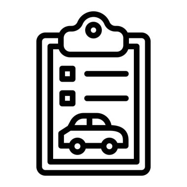 Araba Raporu Vektör Simgesi Tasarım Çizimi