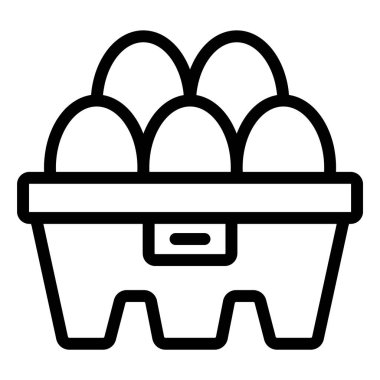 Yumurta Kutusu Vektör Simgesi Tasarım İllüstrasyonu