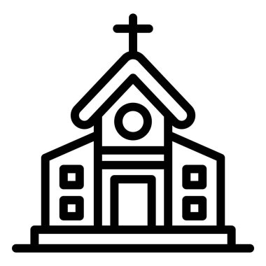 Kilise Vektörü Simgesi Tasarım İllüstrasyonu