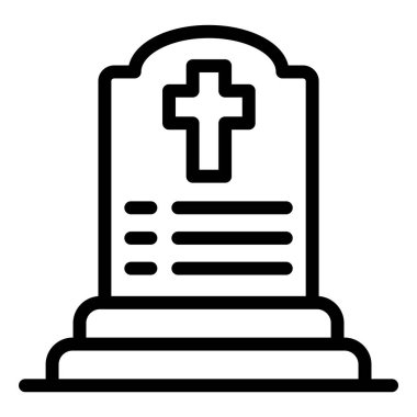 Mezarlık Vektör Simgesi Tasarım İllüstrasyonu