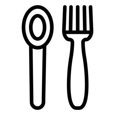 Çatal bıçak vektör simgesi tasarım çizimi