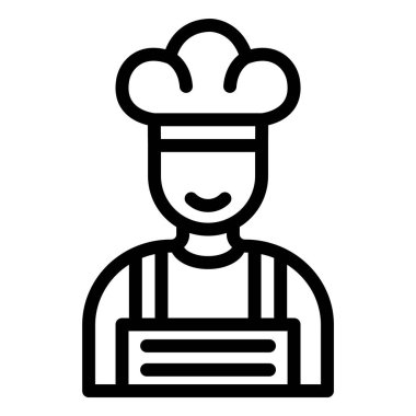 Erkek Şef Vektör Simgesi Tasarım İllüstrasyonu