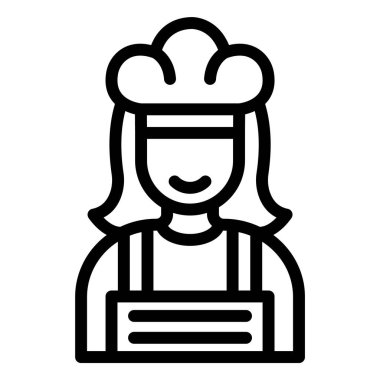 Kadın Şef Vektör Simgesi Tasarım İllüstrasyonu