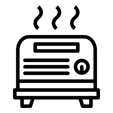 Tost Makinesi Vektörü Simgesi Tasarım İllüstrasyonu