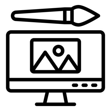 Dijital Sanat Vektörü Simgesi Tasarım İllüstrasyonu