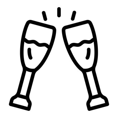 Gözlük Vektörü Simgesi Tasarım Çizimi