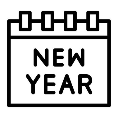Yeni Yıl Vektör Simgesi Tasarım İllüstrasyonu