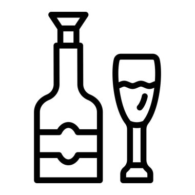 Champange Vektör Simgesi Tasarım İllüstrasyonu
