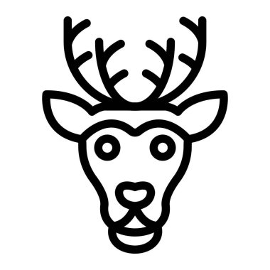 Ren Geyiği Vektör Simgesi Tasarım İllüstrasyonu