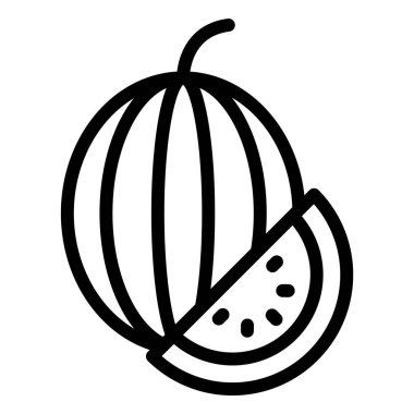 Karpuz Vektör Simgesi Tasarım Çizimi