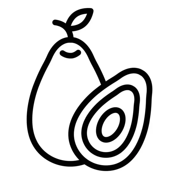 Avokado Vektör Simgesi Tasarım Llüstrasyonu — Stok Vektör