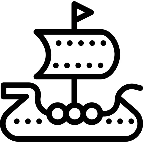 Vikingská Loď Vector Icon Design Illustration — Stockový vektor