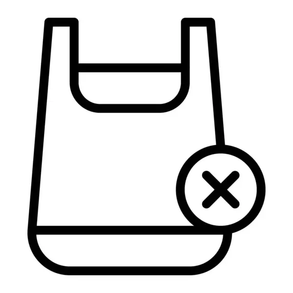 Nessun Sacchetto Plastica Vector Icon Design Illustrazione — Vettoriale Stock