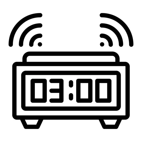 Reloj Despertador Digital Vector Icono Diseño Ilustración — Vector de stock