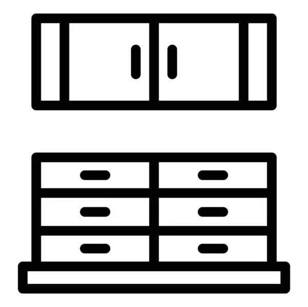 Kitchen Cabinet Vector Icon Design Illustration — Stock Vector