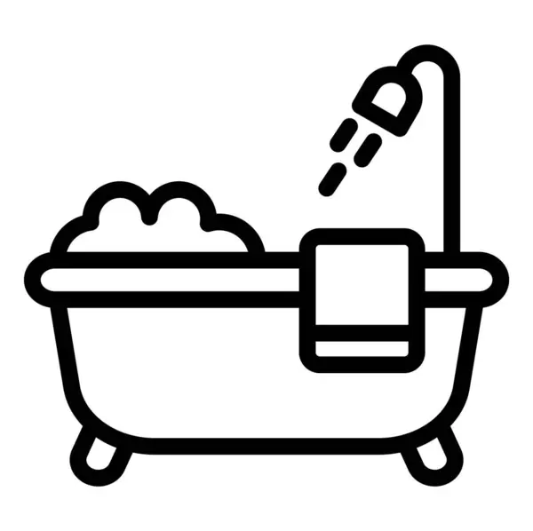 Fürdőkád Vektor Ikon Dizájn Illusztráció — Stock Vector