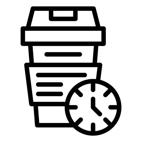 Kaffe Tid Vektor Ikon Design Illustration — Stock vektor