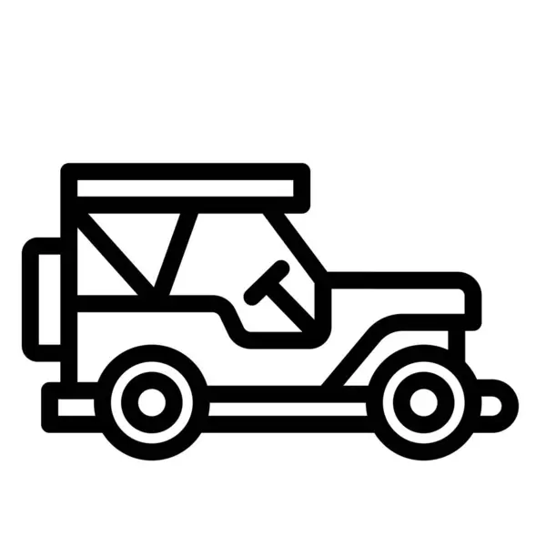 Jeep Vector Icono Diseño Ilustración — Vector de stock