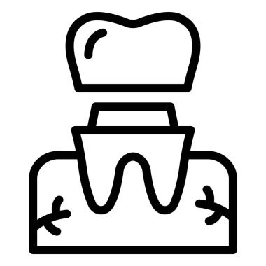 Diş Tacı Vektör Simgesi Tasarım İllüstrasyonu